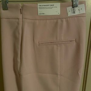 New pale pink Ann Taylor seamed, straight crop, side zip pants. Size 12.